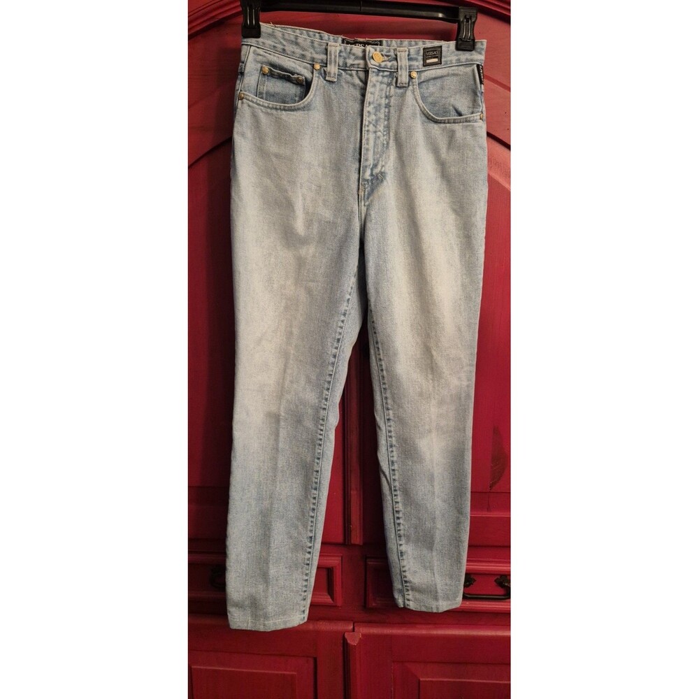 VINTAGE 90s Versace 29 Jeans Couture High Waisted Mom Jeans Italy Ittierre EUC